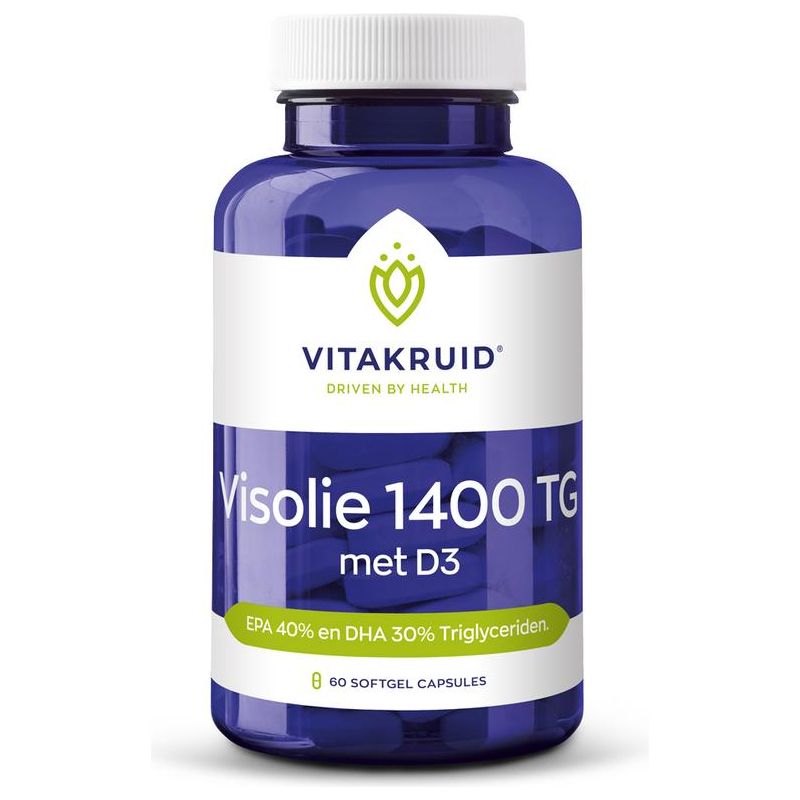 Vitakruid Visolie 1400 met D3 Triglyceriden EPA 40% DHA 30% Supplementen Vitakruid   