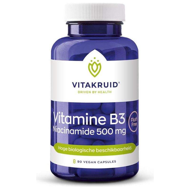 Vitakruid Vitamine B3 Niacinamide 500 mg (90st.) Supplement Vitakruid   