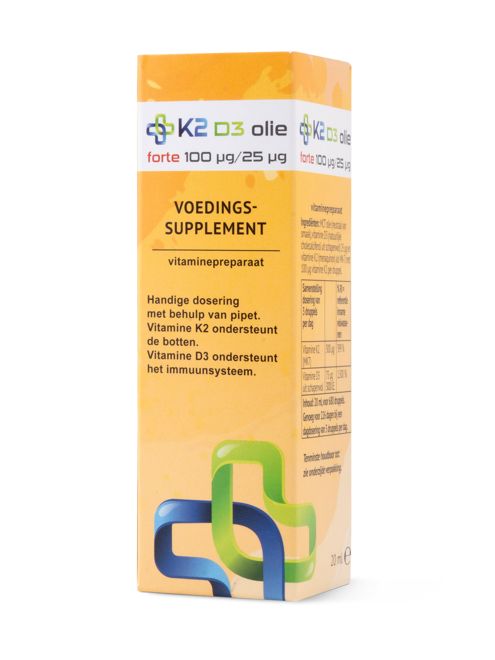 Vitamine K2D3 Forte olie Voedingssupplementen K2 MedicalCare Benelux 1 flesje voor 4 maanden