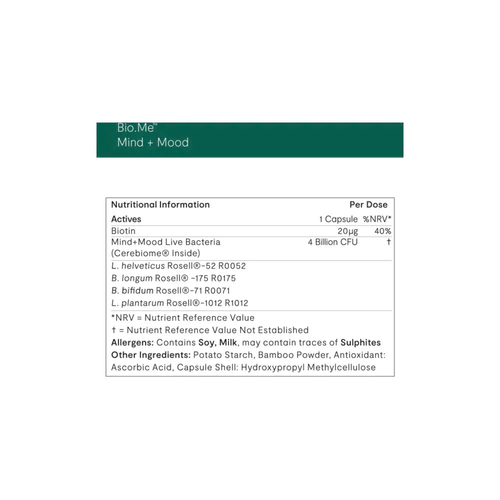 Bio.Me Mind + Mood - 60 Capsules | Invivo Therapeutics Invivo Healthcare