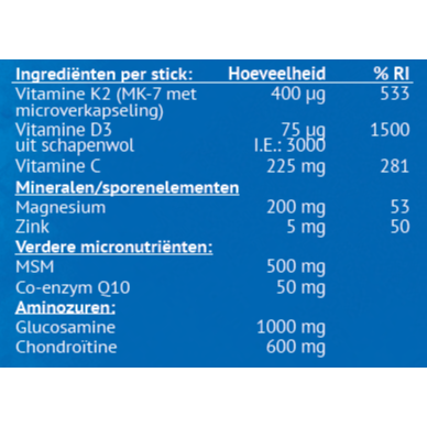 
                      
                        K2 OsteoCare Sticks Voedingssupplementen K2 MedicalCare Benelux   
                      
                    