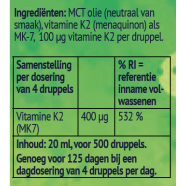 
                      
                        Vitamine K2 mono olie Voedingssupplementen K2 MedicalCare Benelux   
                      
                    