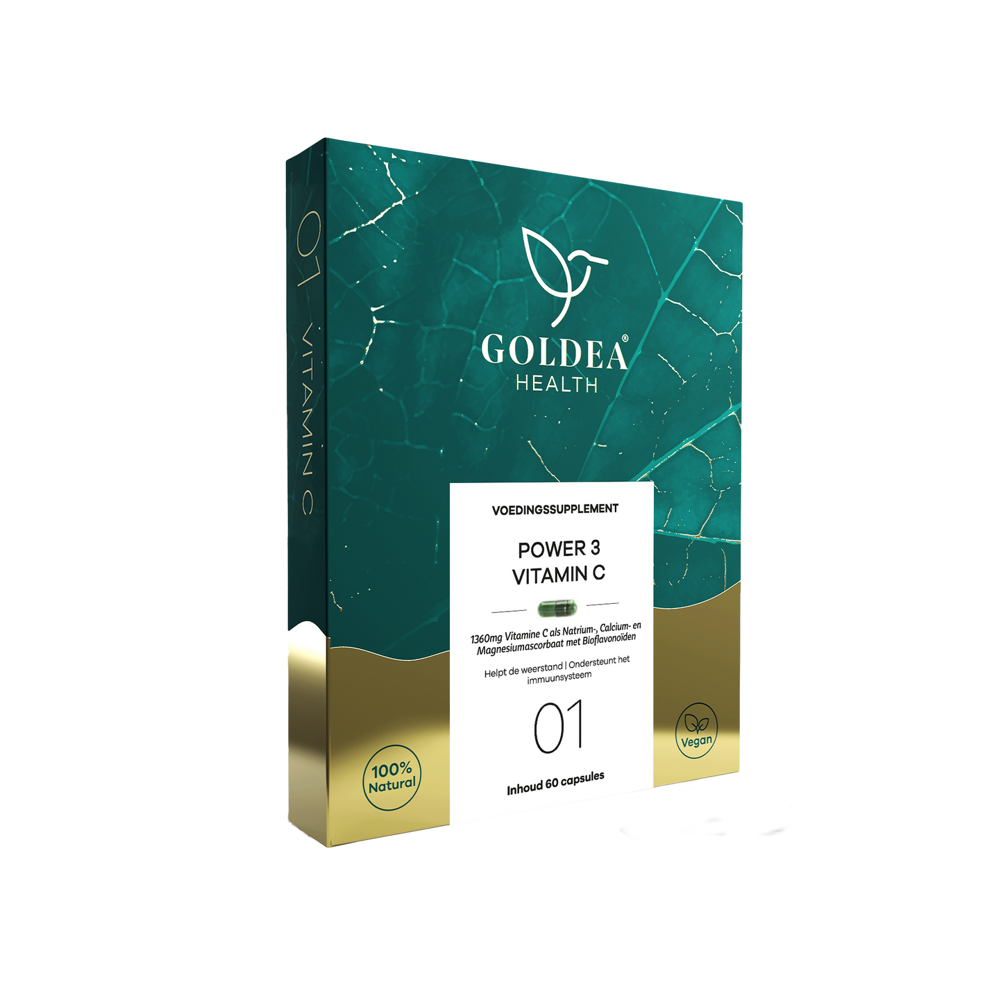 Power 3 Vitamin C Supplement Goldea Health 60 Capsules