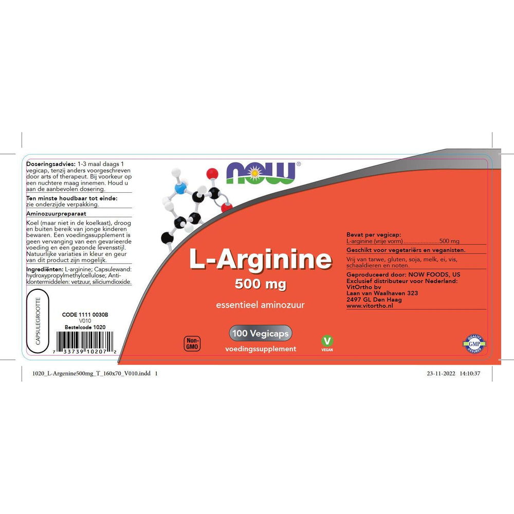 
                      
                        L-Arginine 500 mg Aminozuren NOW
                      
                    