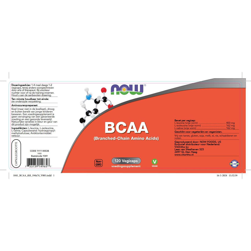 BCAA (Branched Chain Amino Acids) Aminozuren NOW