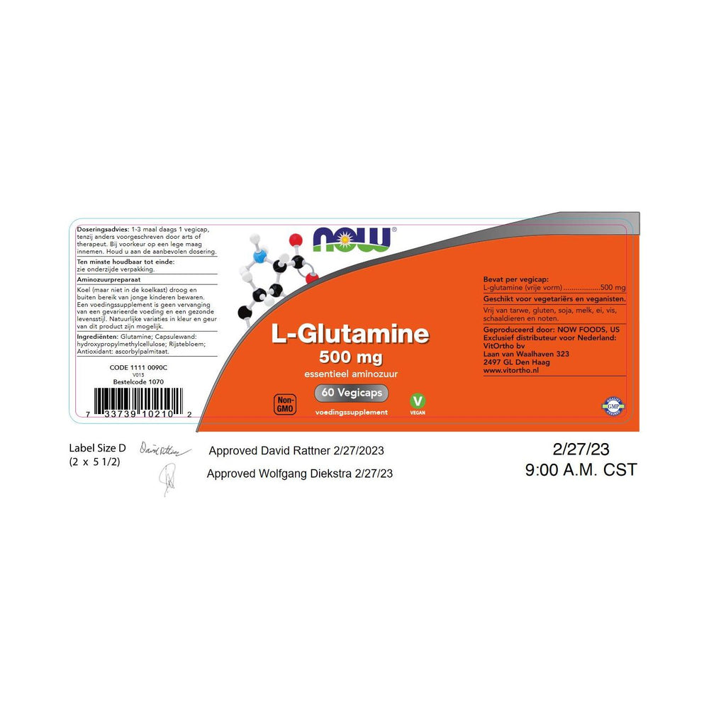 
                      
                        L-Glutamine 500 mg Aminozuren NOW
                      
                    