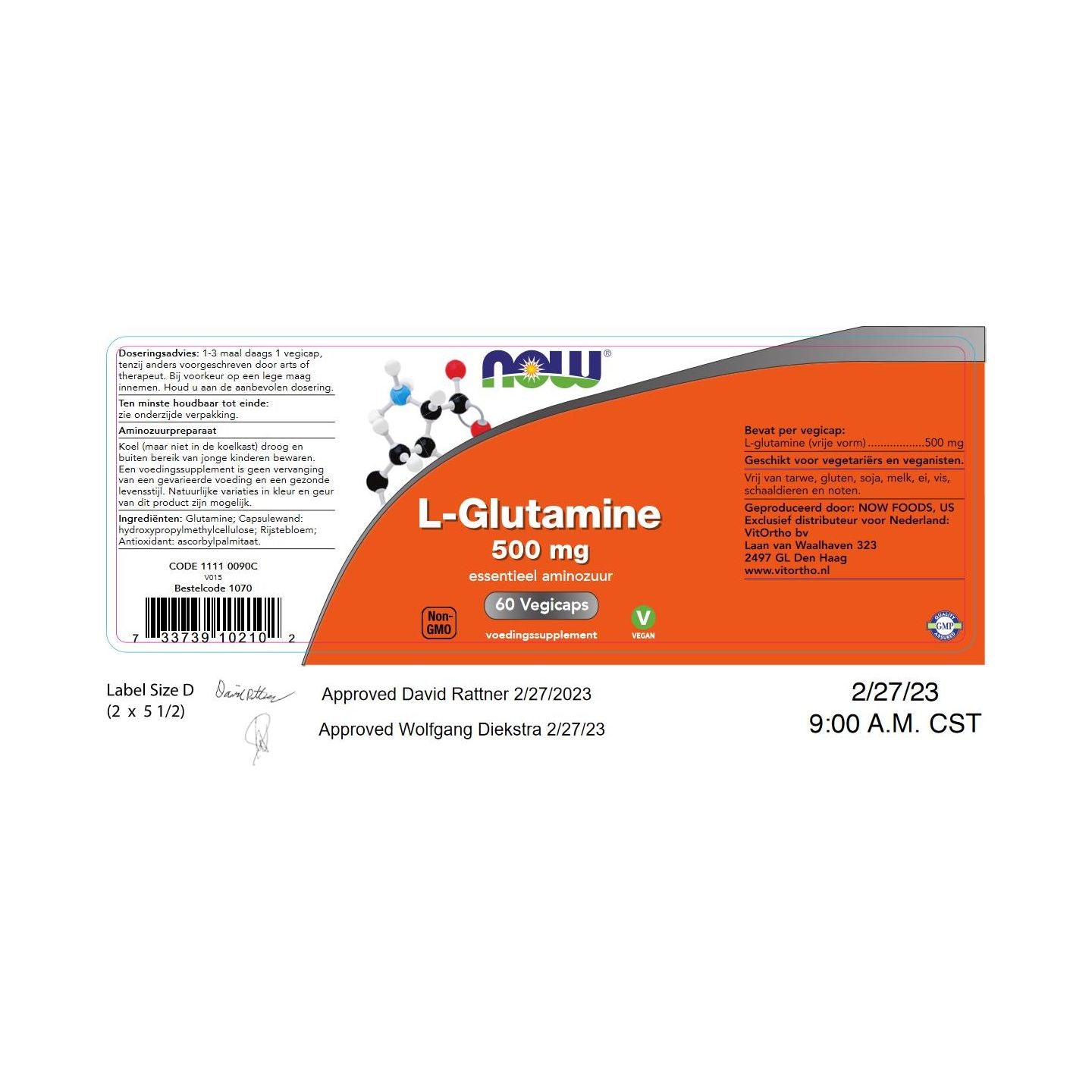 L-Glutamine 500 mg Aminozuren NOW