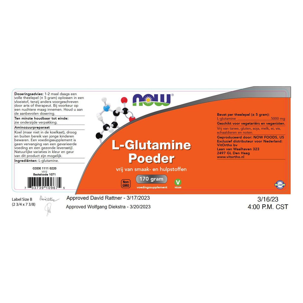 
                      
                        L-Glutamine Poeder Aminozuren NOW
                      
                    