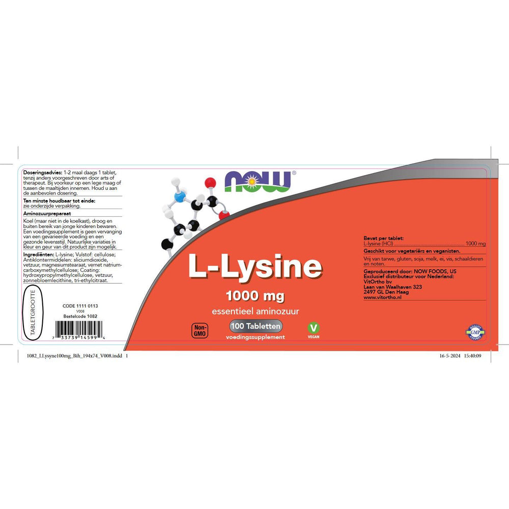 
                      
                        L-Lysine 1000 mg Aminozuren NOW
                      
                    