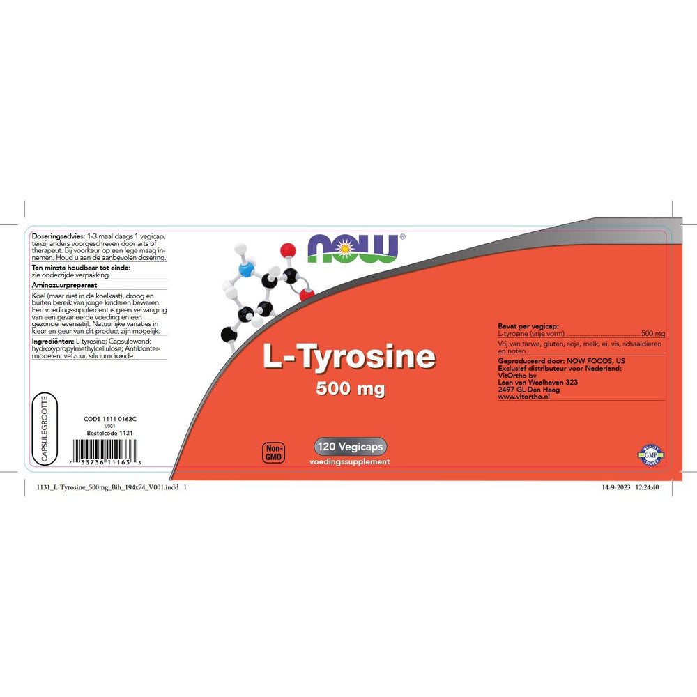 L-Tyrosine 500 mg Aminozuren NOW