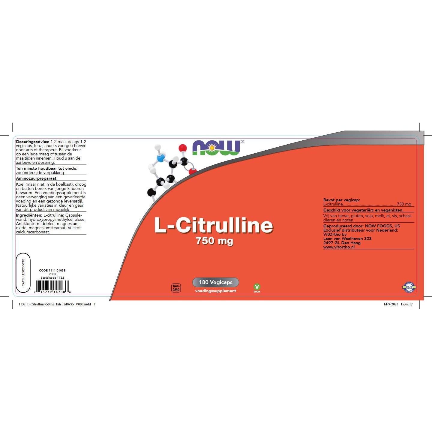 L-Citrulline 750 mg Aminozuren NOW