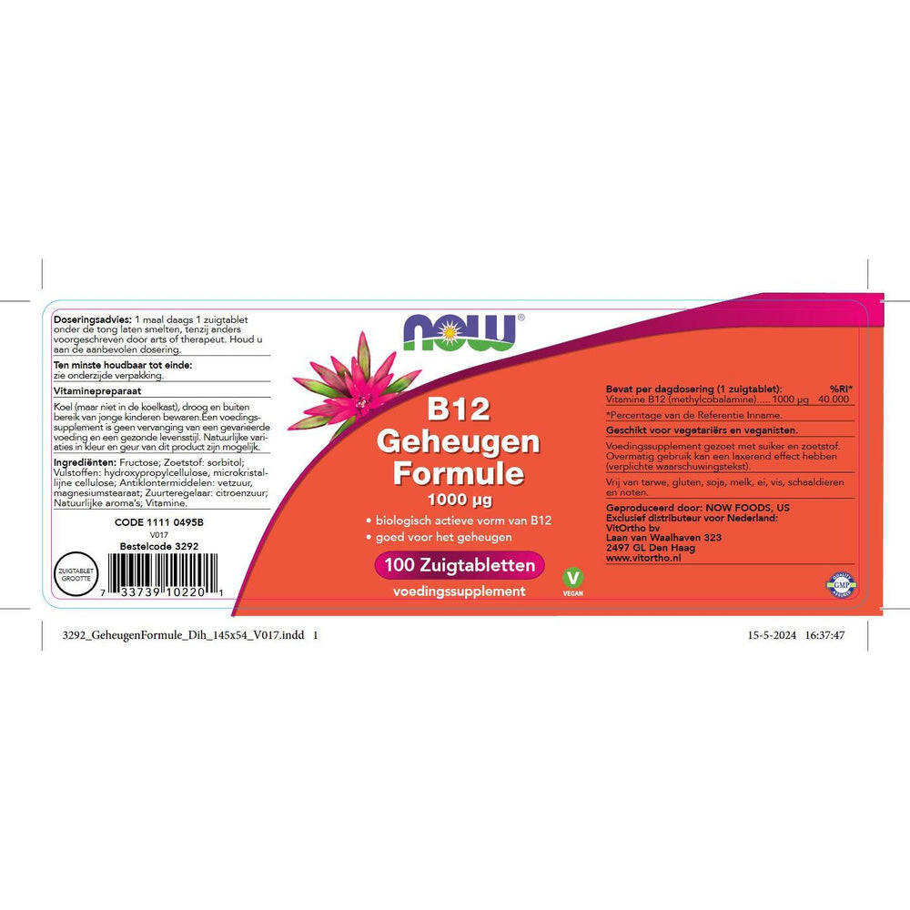 
                      
                        B12 Geheugen Formule 1000 mcg Vitamine B NOW
                      
                    