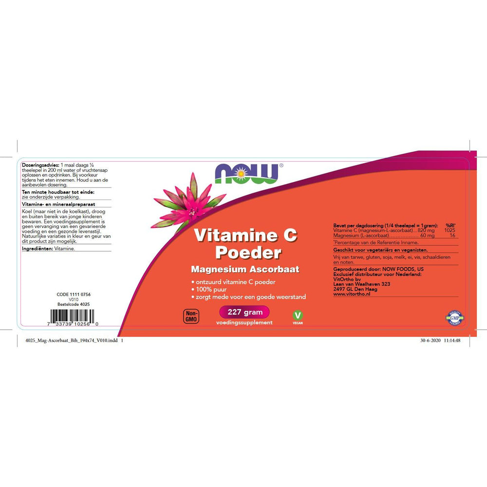 
                      
                        Vitamine C Poeder Magnesium Ascorbaat Vitamine C NOW
                      
                    