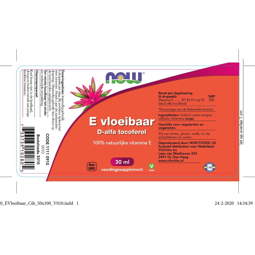 
                      
                        E vloeibaar D-alfa tocoferol Vitamine E NOW
                      
                    