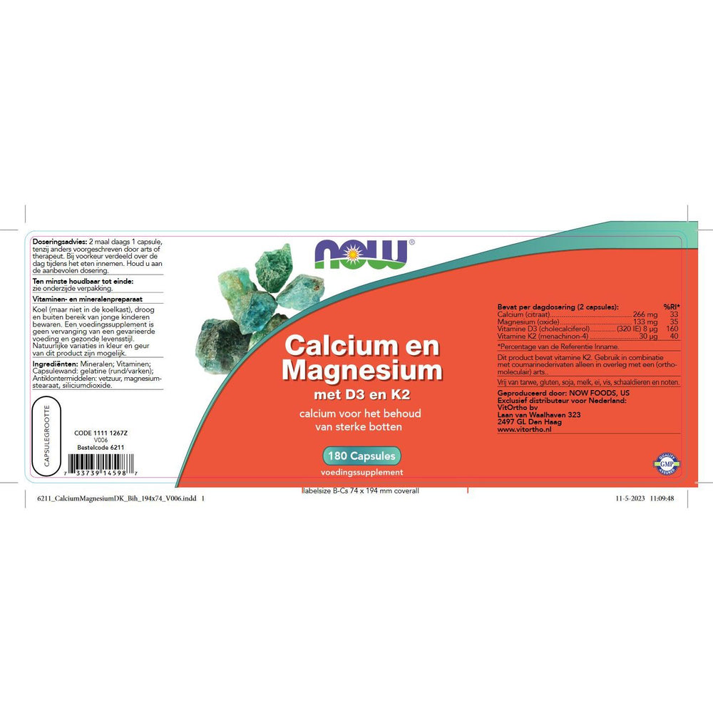 
                      
                        Calcium en Magnesium met D3 en K2 Mineralen NOW
                      
                    