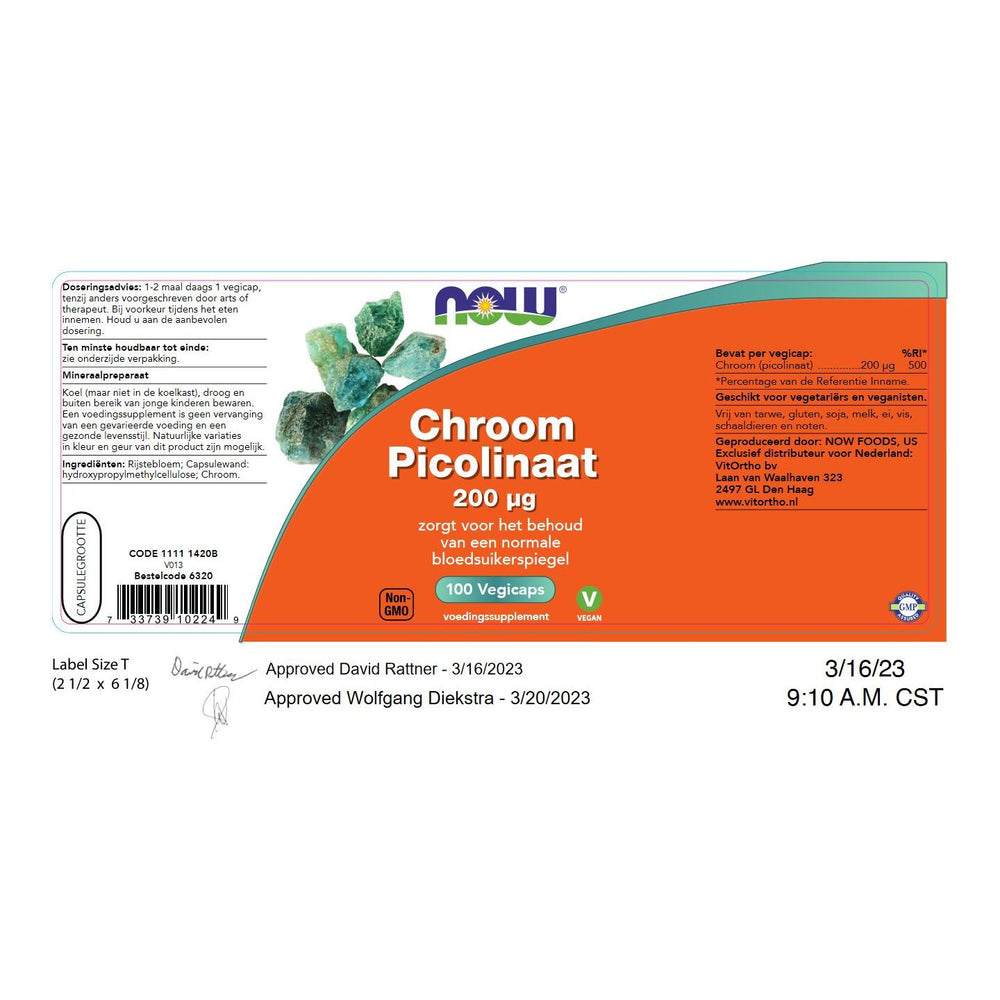 
                      
                        Chroom Picolinaat 200 mcg Mineralen NOW
                      
                    