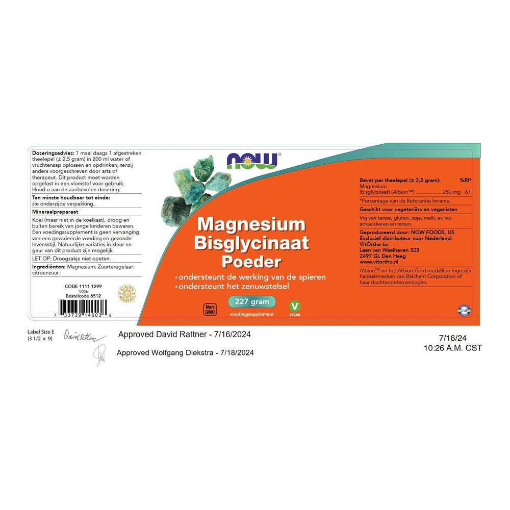 
                      
                        Magnesium Bisglycinaat Poeder Mineralen NOW
                      
                    