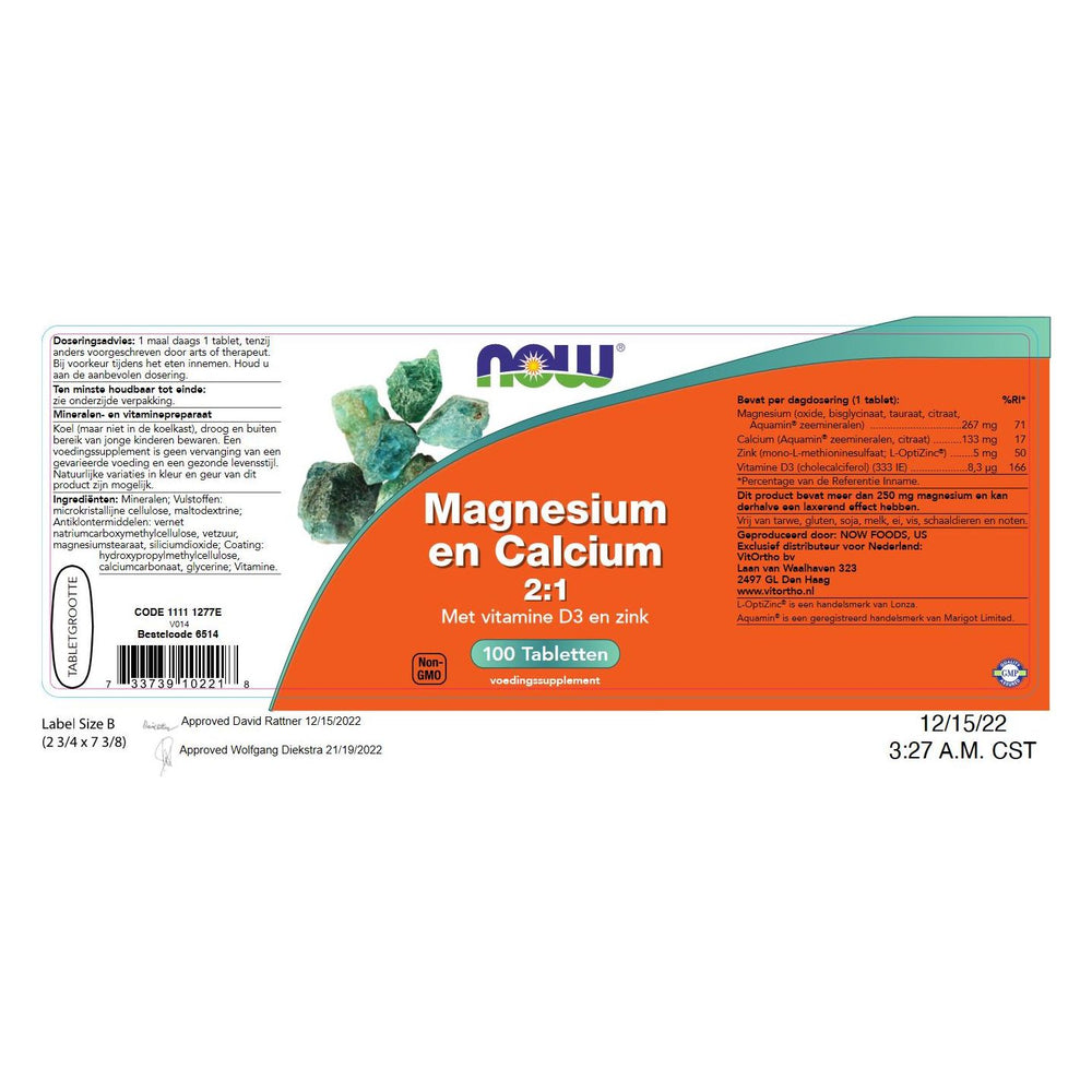 
                      
                        Magnesium en Calcium 2:1 Mineralen NOW
                      
                    