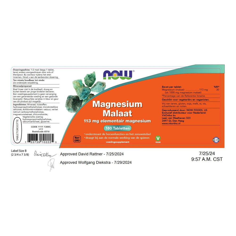 
                      
                        Magnesium Malaat 115 mg Mineralen NOW
                      
                    