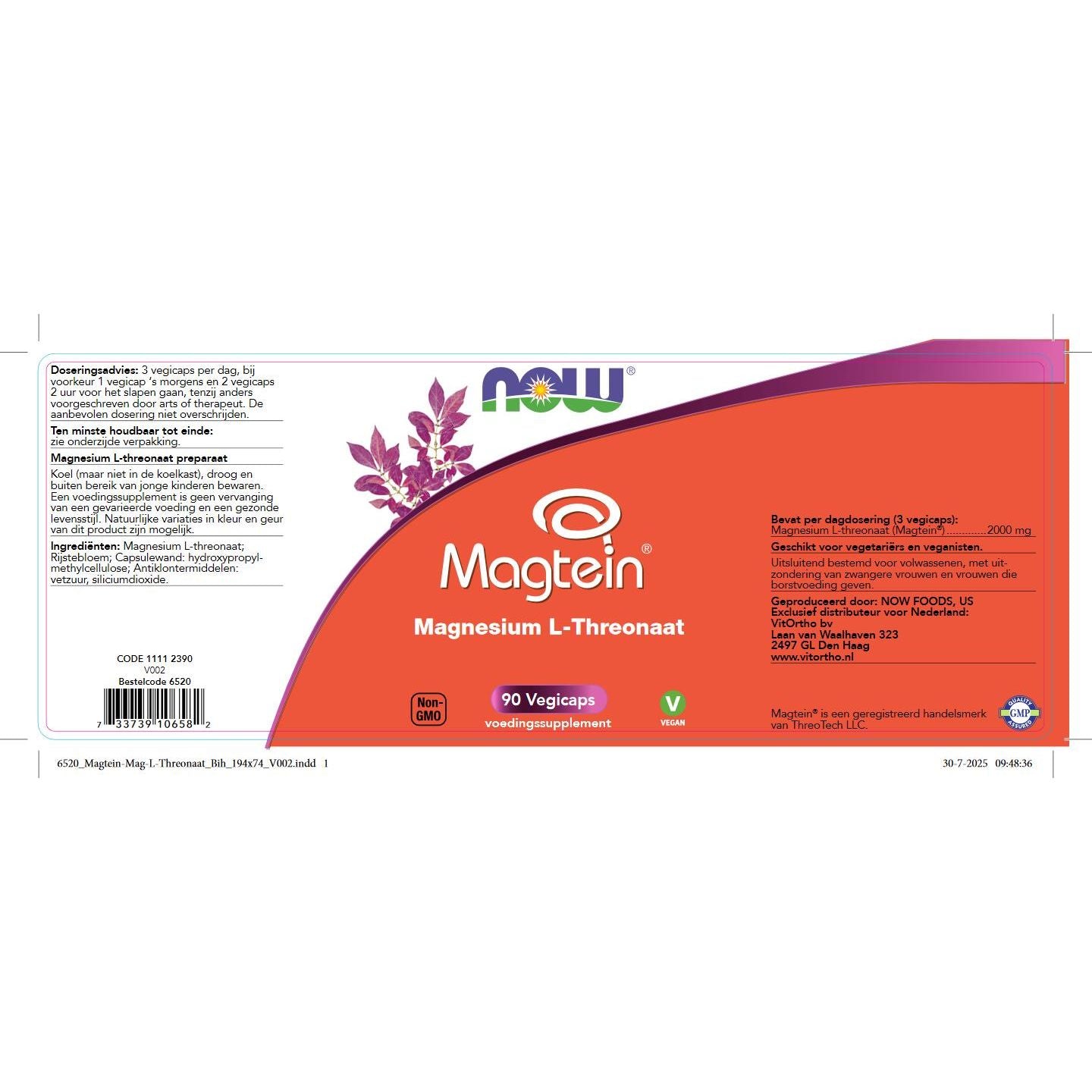 Magtein Magnesium L-Threonaat Overige producten NOW