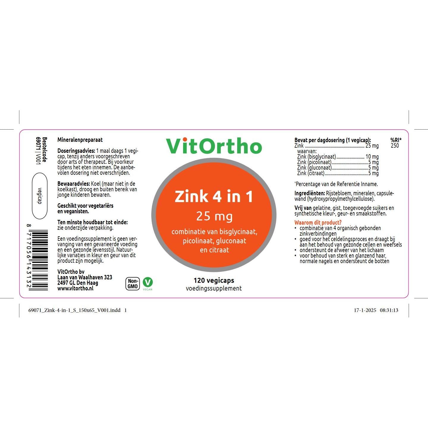 Zink 4 in 1 Mineralen VitOrtho