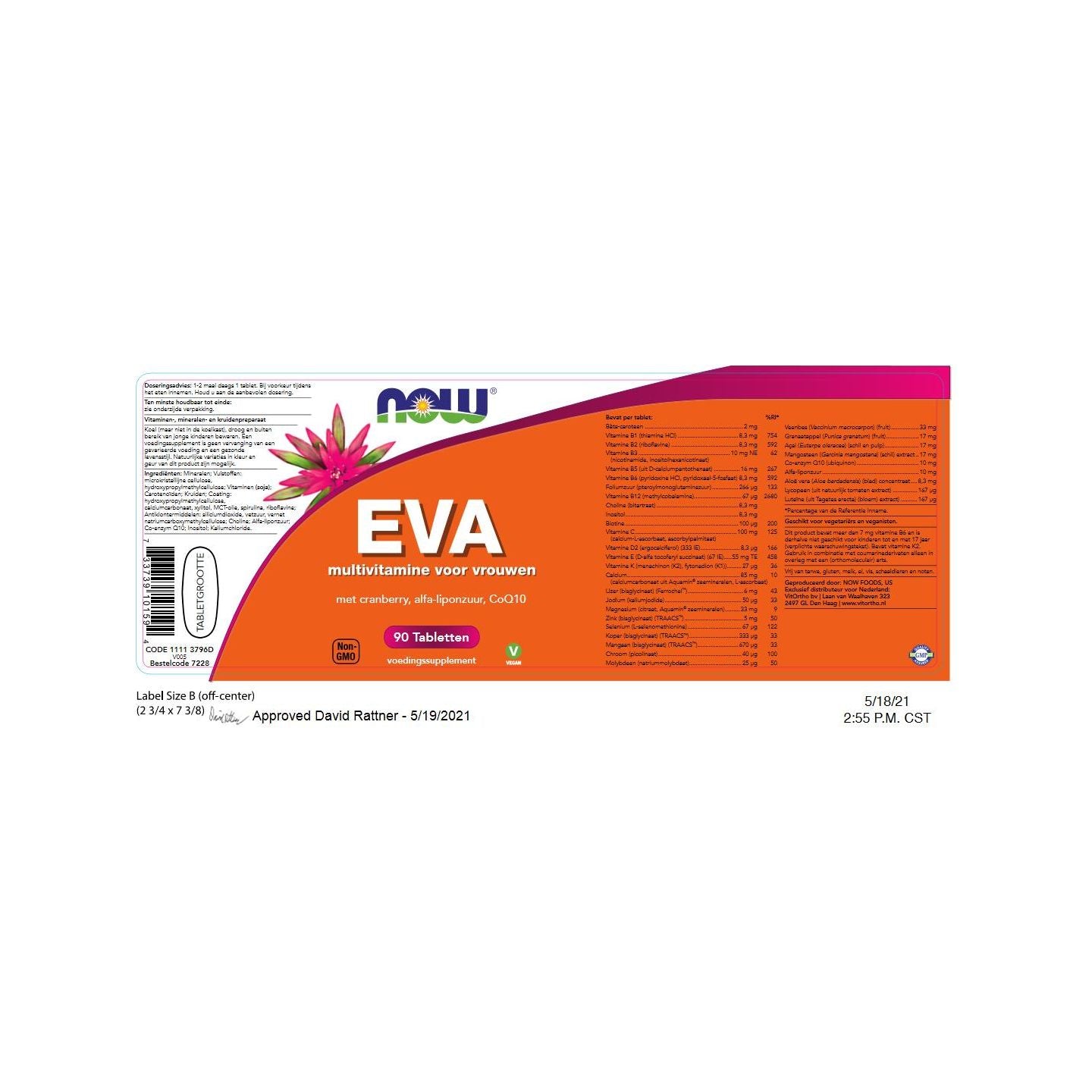 EVA Multivitamine voor vrouwen Multivitaminen NOW