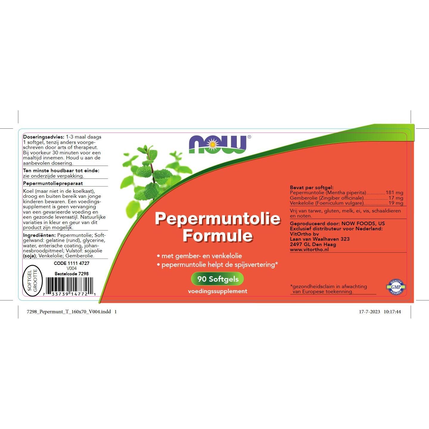 Pepermuntolie Formule Complexformules NOW