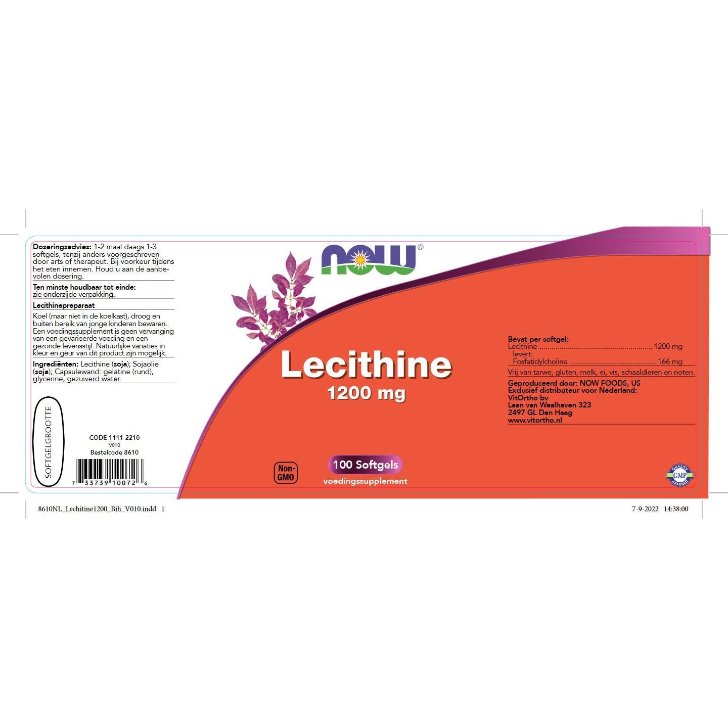 Lecithine 1200 mg Overige producten NOW