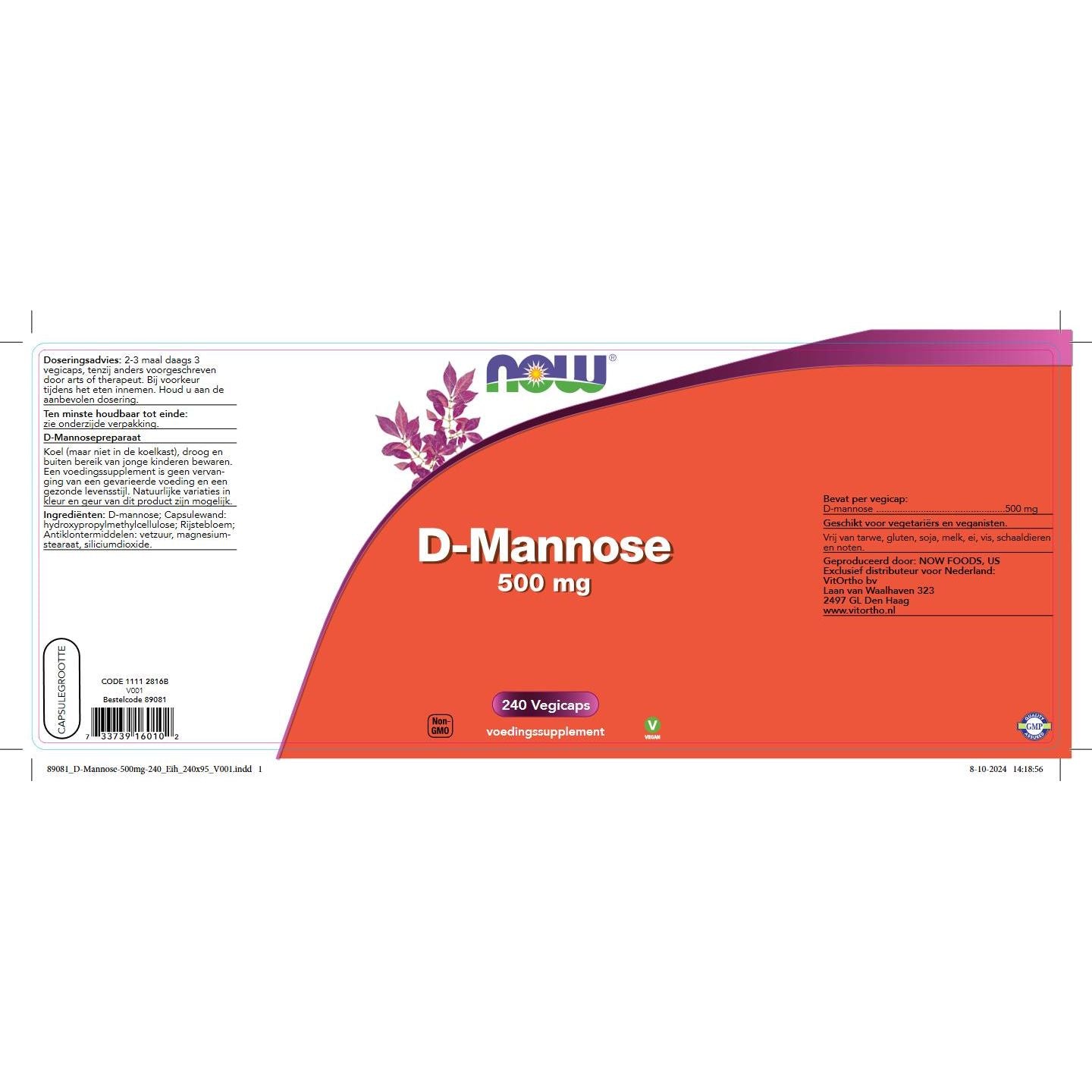 D-Mannose 500 mg Overige producten NOW