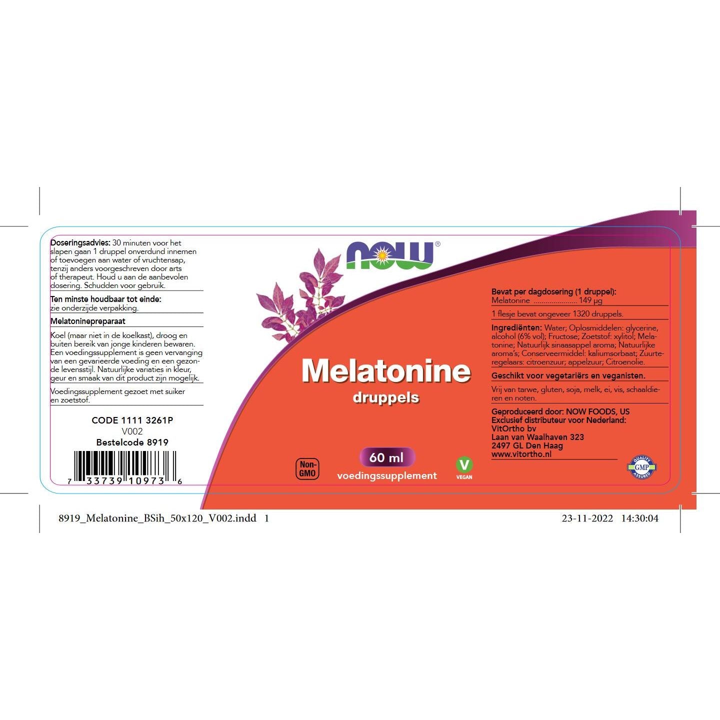 Melatonine druppels Overige producten NOW