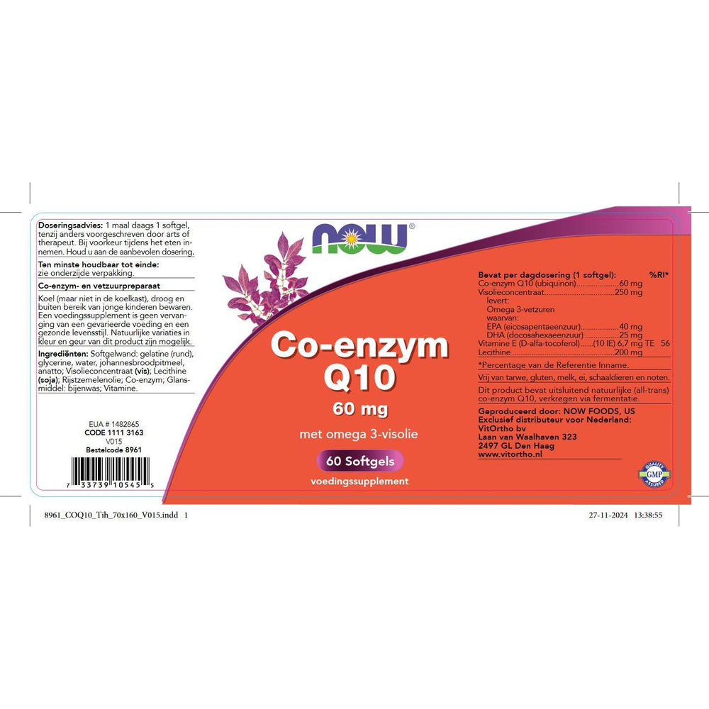 
                      
                        Co-enzym Q10 60 mg met Omega 3 Visolie Co-enzym Q10 NOW
                      
                    