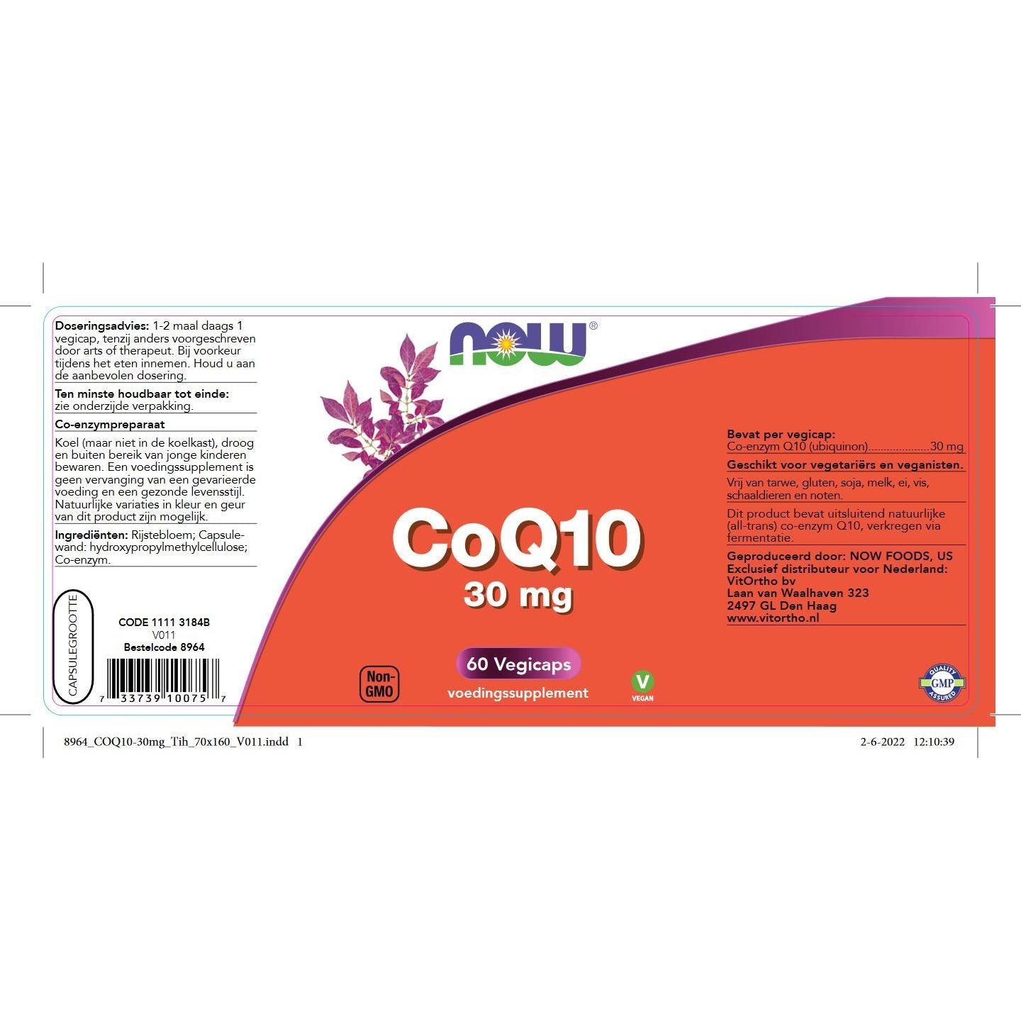 CoQ10 30 mg Co-enzym Q10 NOW