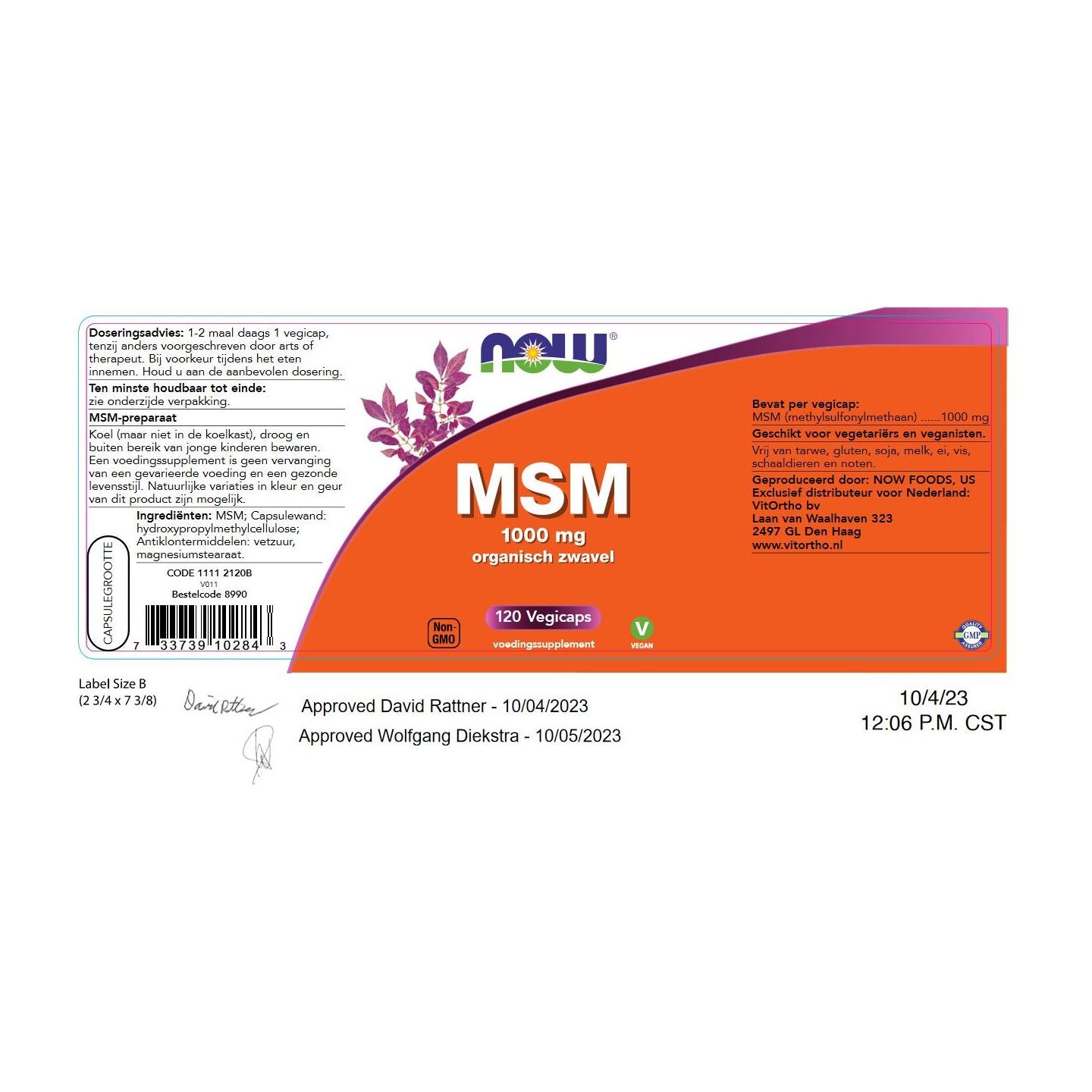 MSM 1000 mg Overige producten NOW