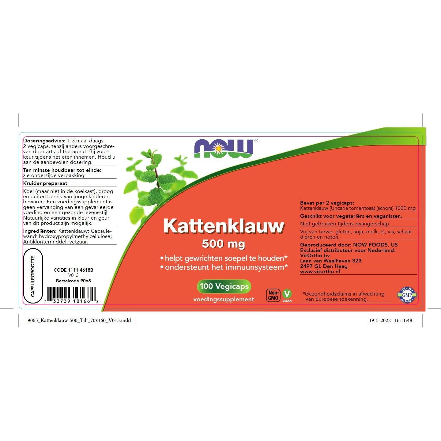 Kattenklauw 500 mg Kruiden- en plantenextracten NOW