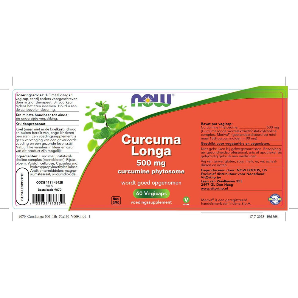 
                      
                        Curcuma Longa 500 mg (Curcumine Phytosome) Gestandaardiseerde kruidenextracten NOW
                      
                    