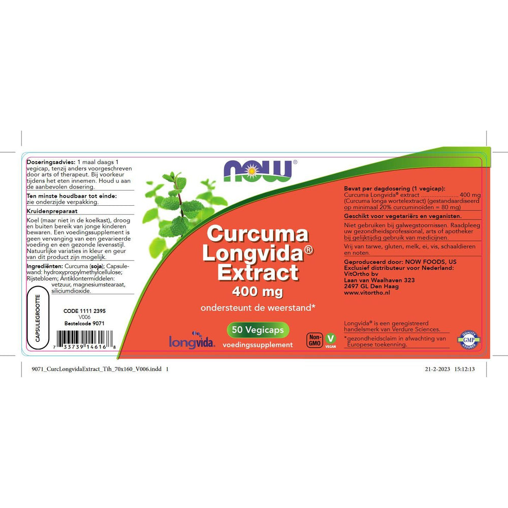 Curcuma Longvida Extract Gestandaardiseerde kruidenextracten NOW