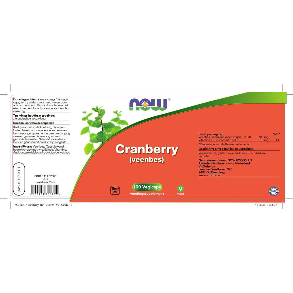 Cranberry (Veenbes) Kruiden- en plantenextracten NOW