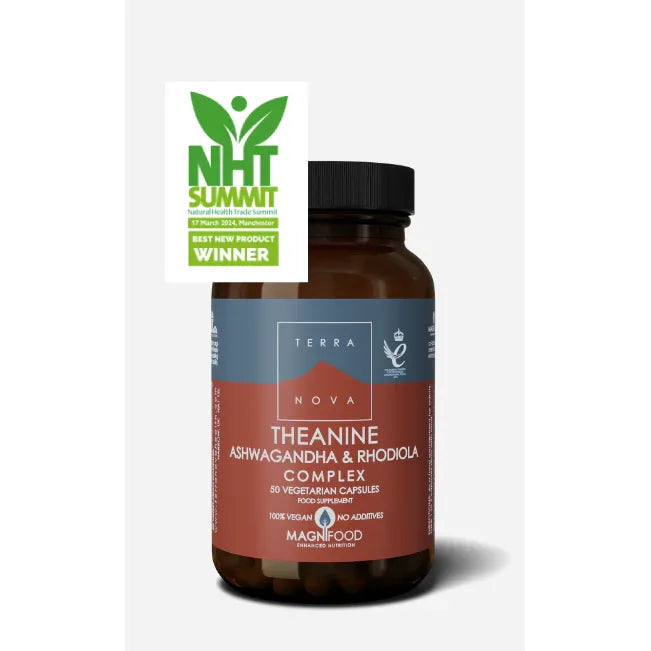 L-theanine, Ashwagandha & Rhodiola Complex Supplement Terranovabenelux 100 capsules