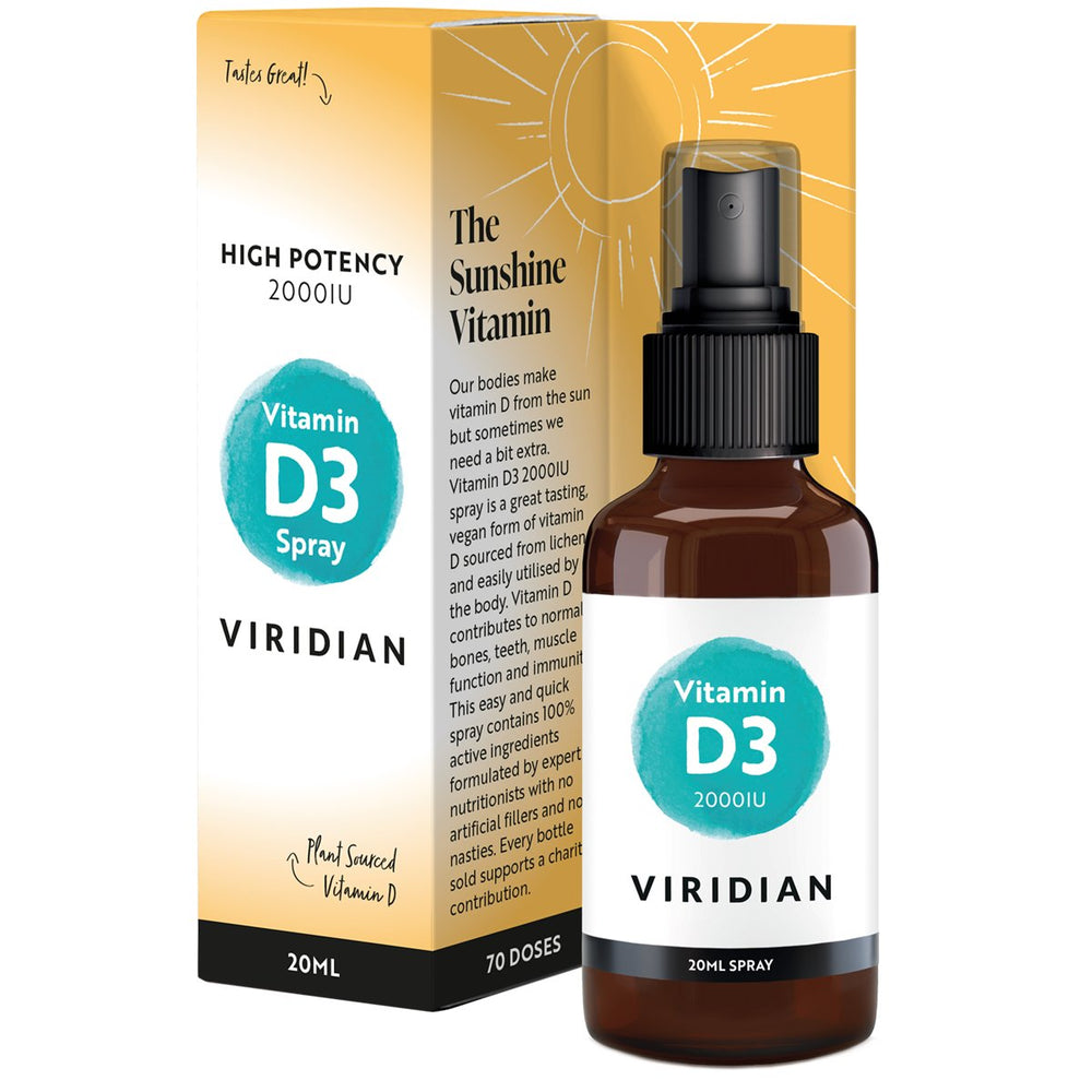 Vitamin D3 2000 IU Spray Supplement Viridian 20  