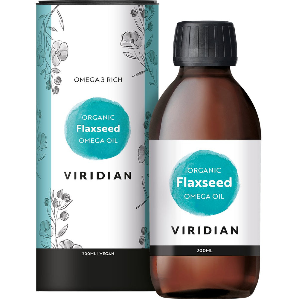 Organic Golden Flaxseed Oil Supplement Viridian 200  