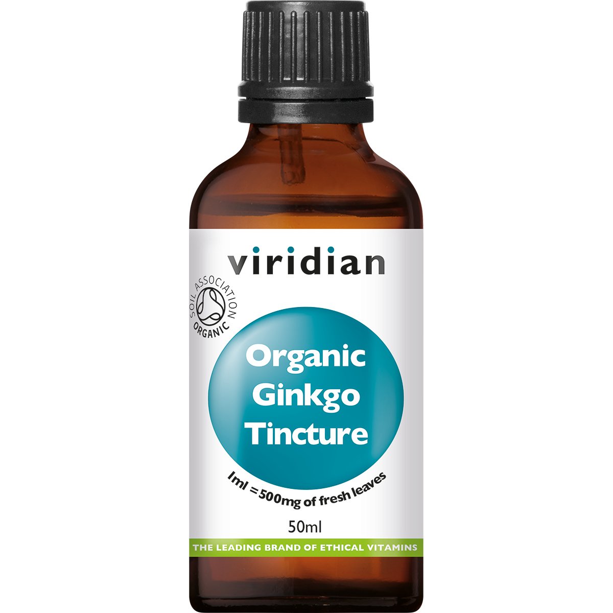 Organic Ginkgo biloba Tincture Supplement Viridian 50  