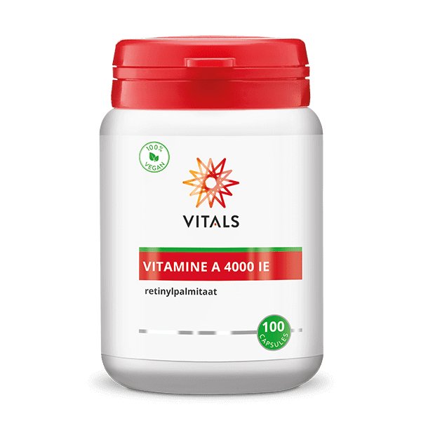 
                      
                        Vitamine A 4000 ie 100 capsules Supplement Vitals   
                      
                    