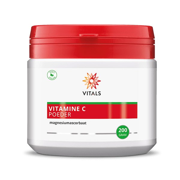 Vitamine C poeder (magnesiumascorbaat) 200 gram Supplement Vitals   