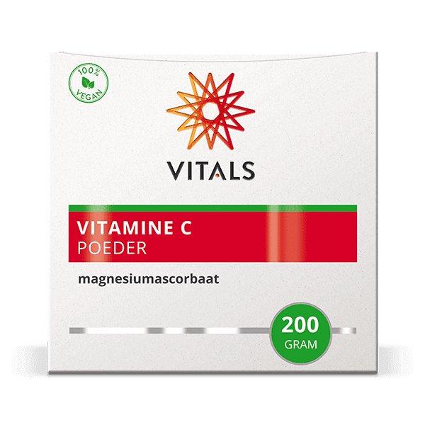 Vitamine C poeder (magnesiumascorbaat) 200 gram Supplement Vitals   