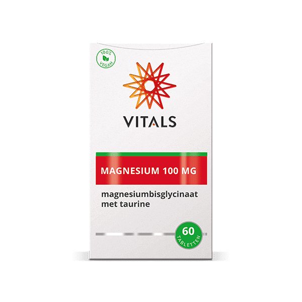 Magnesium(bisglycinaat) 100 mg 60 tabletten Supplement Vitals   