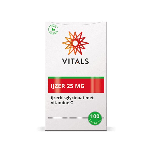 IJzer(bisglycinaat) 25 mg 100 capsules Supplement Vitals   