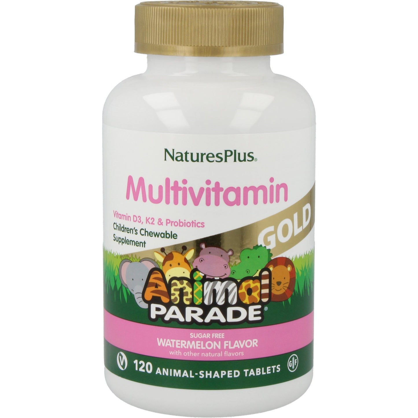 Animal Parade® GOLD Multivitamin Watermelon Flavor Supplement NaturesPlus   