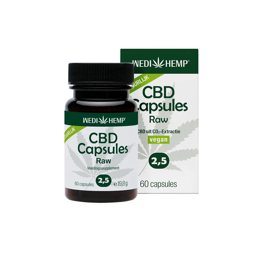 CBD Capsules Raw 2,5% 60st Supplement WEDI HEMP   