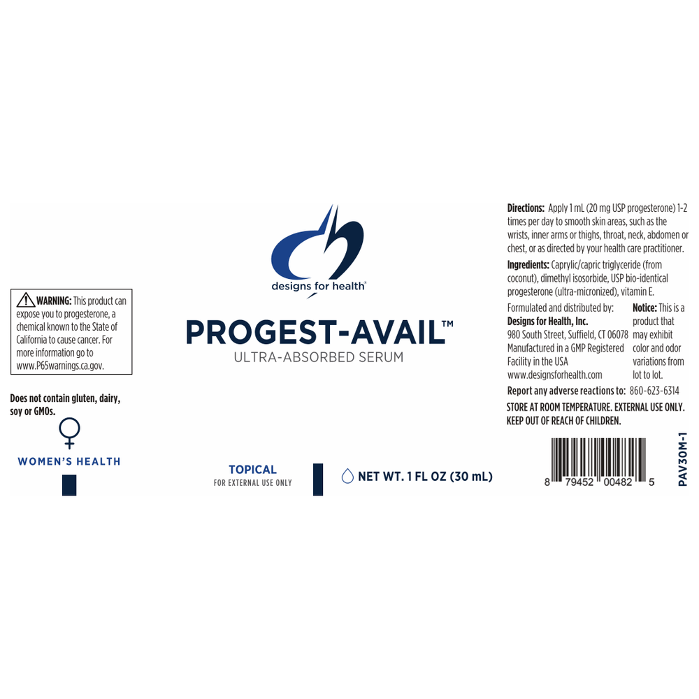 
                      
                        Progest-Avail™ Supplement Designs For Health   
                      
                    