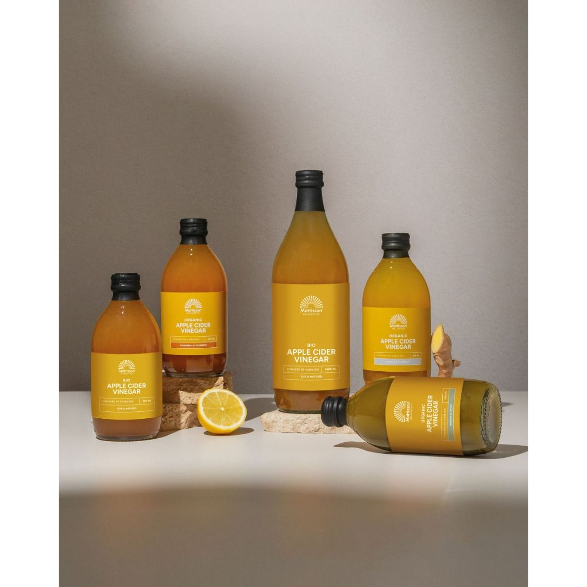 Biologische Apple Cider Vinegar (appelazijn) - Matcha & citroen - 500 ml Supplement Mattisson